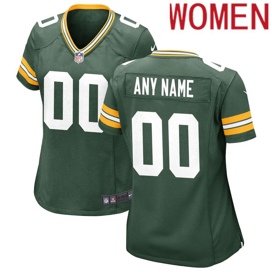 Women Green Bay Packers Nike Green Custom Game NFL Jersey->customized nfl jersey->Custom Jersey